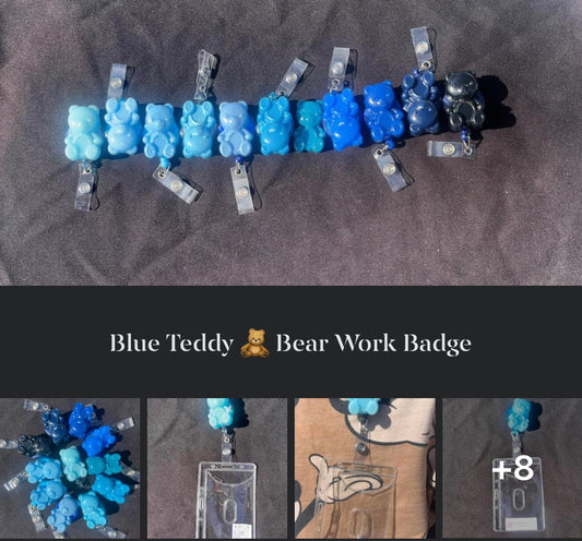 Blue Teddy 🧸 Bear Work Badges 💙