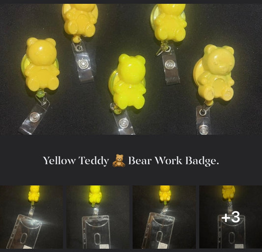 Yellow Teddy 🧸 Bear Work Badge 💛